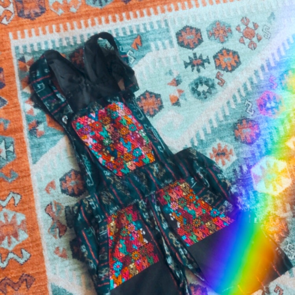 Boho overalls from Guatemala handstiched